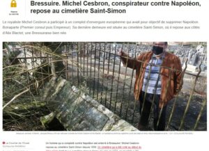 Lire la suite à propos de l’article Michel Cesbron, un conspirateur contre Napoléon révélé par Jacques Ethioux