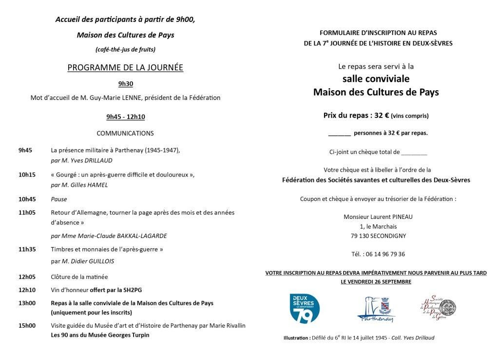 Programme 7ème journée Parthenay verso